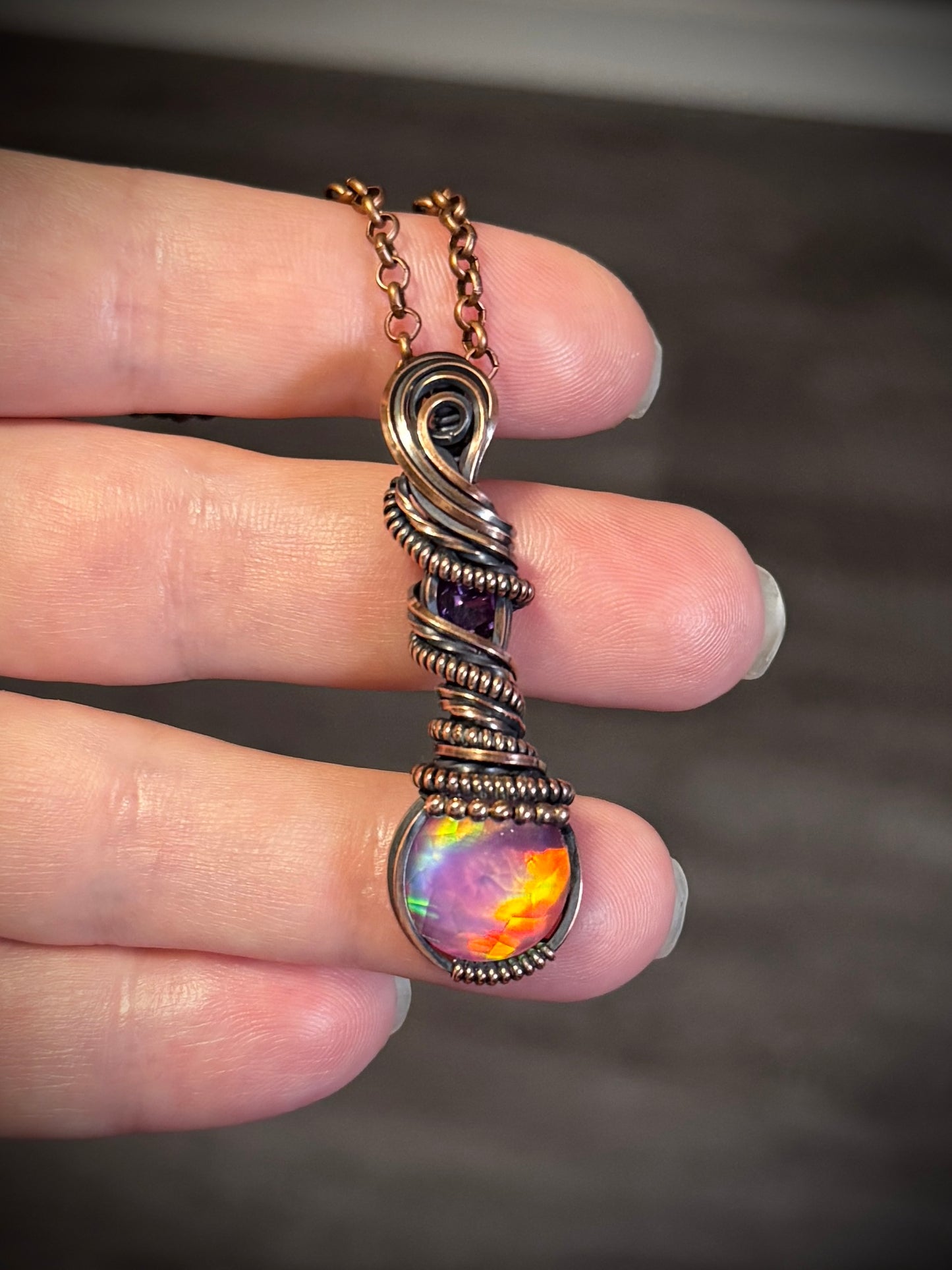 .Aurora Opal pendant