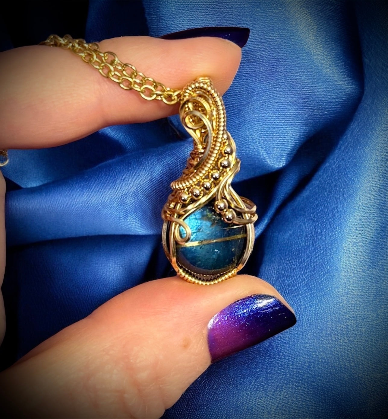 Labradorite mini 14k gold