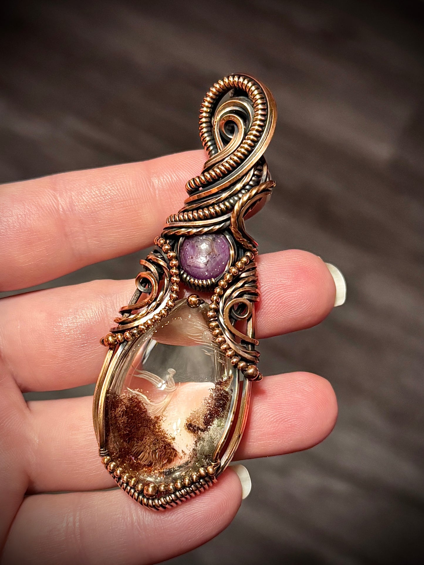 .Lodolite Quartz and Ruby