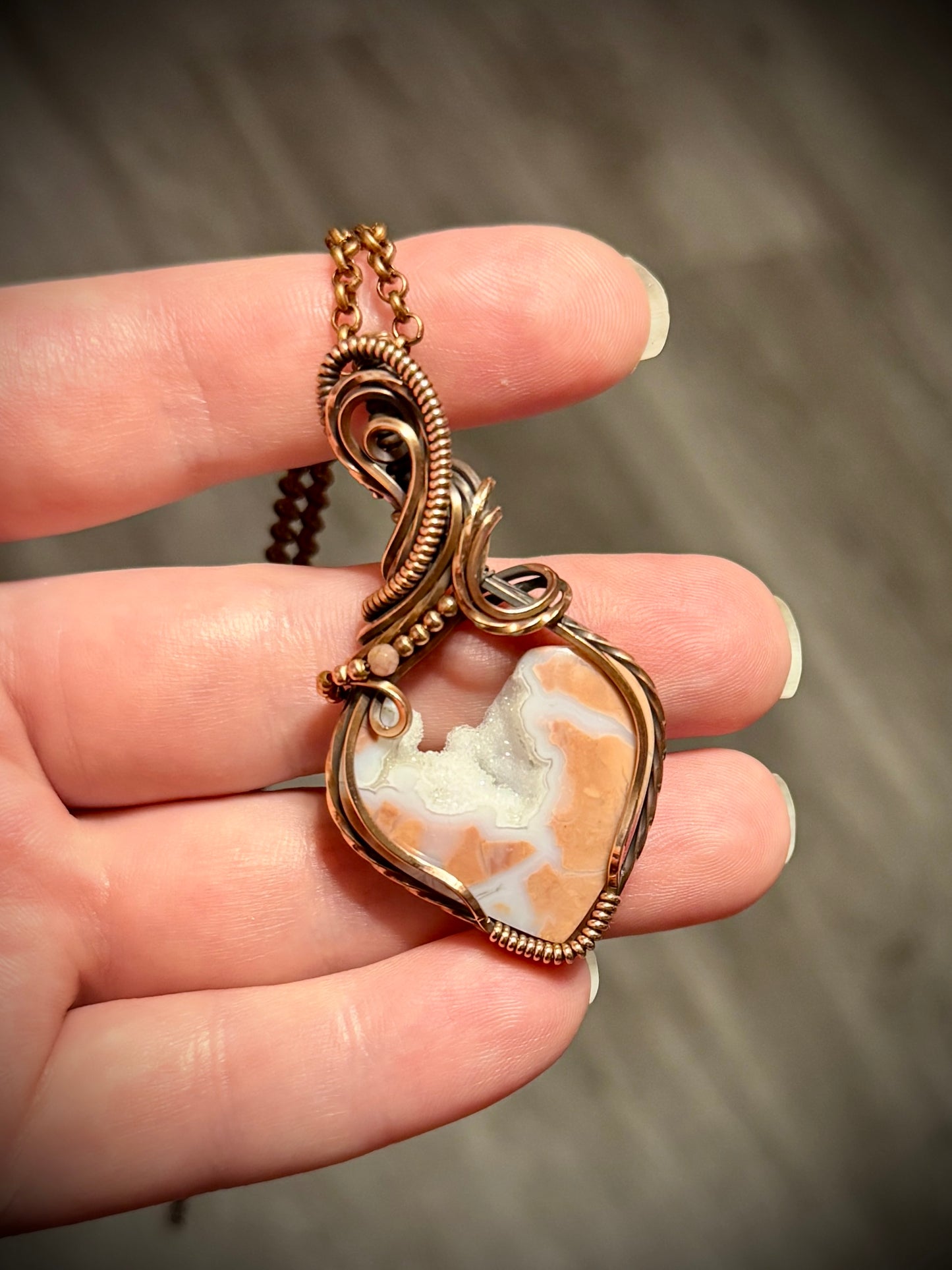 .Cotton Candy Agate heart