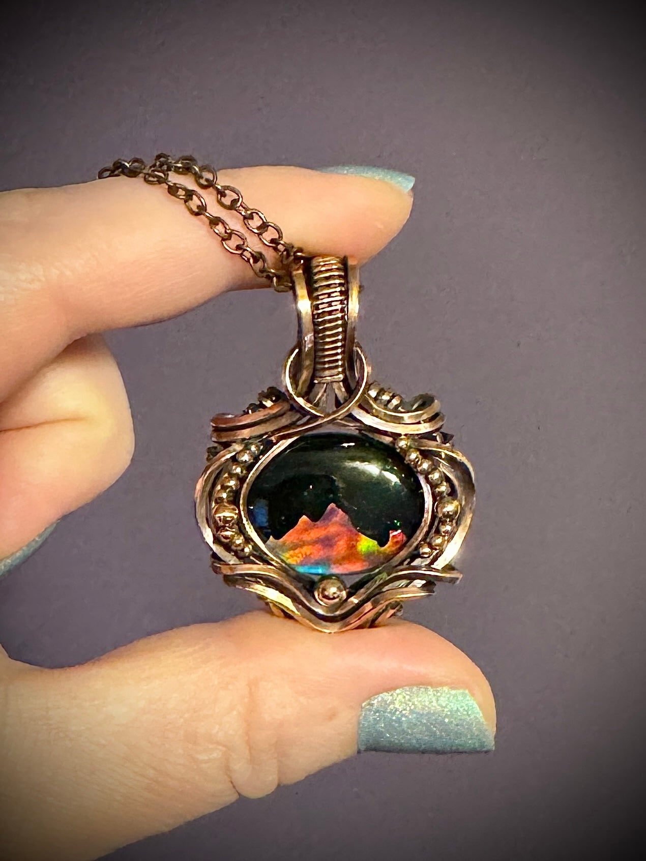 Aurora Opal mountain scene