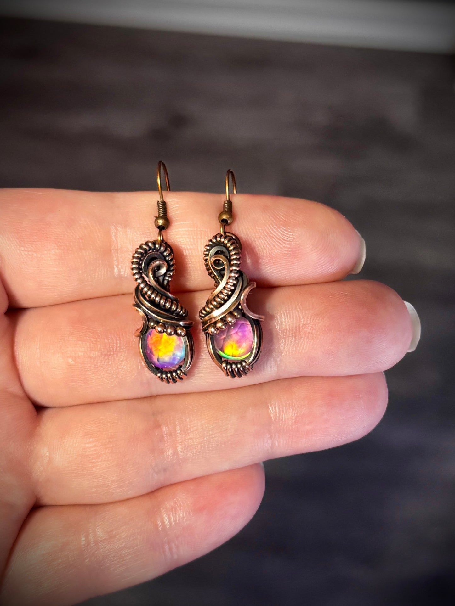 .Aurora Opal earrings