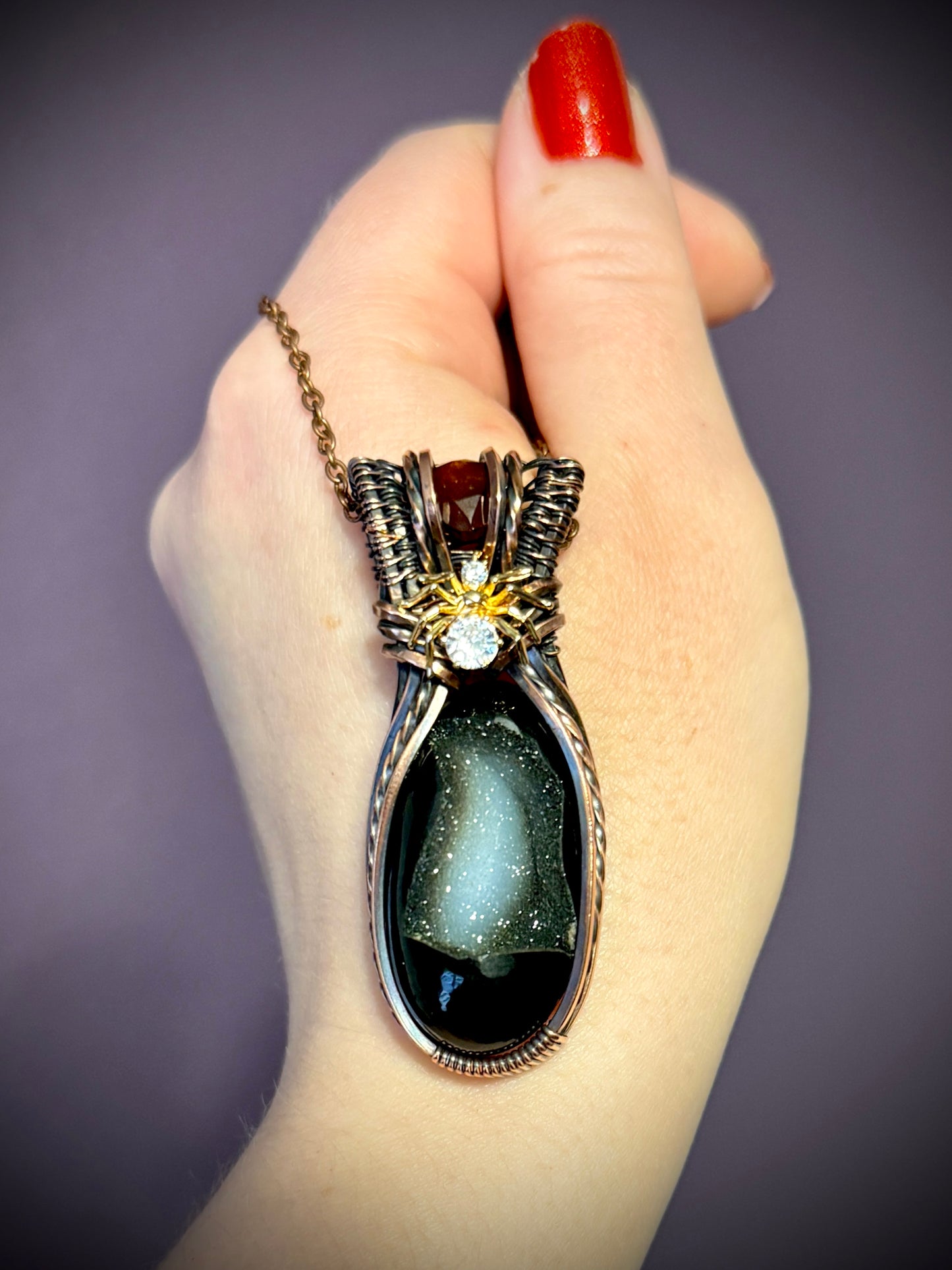 .Black Onyx druzy