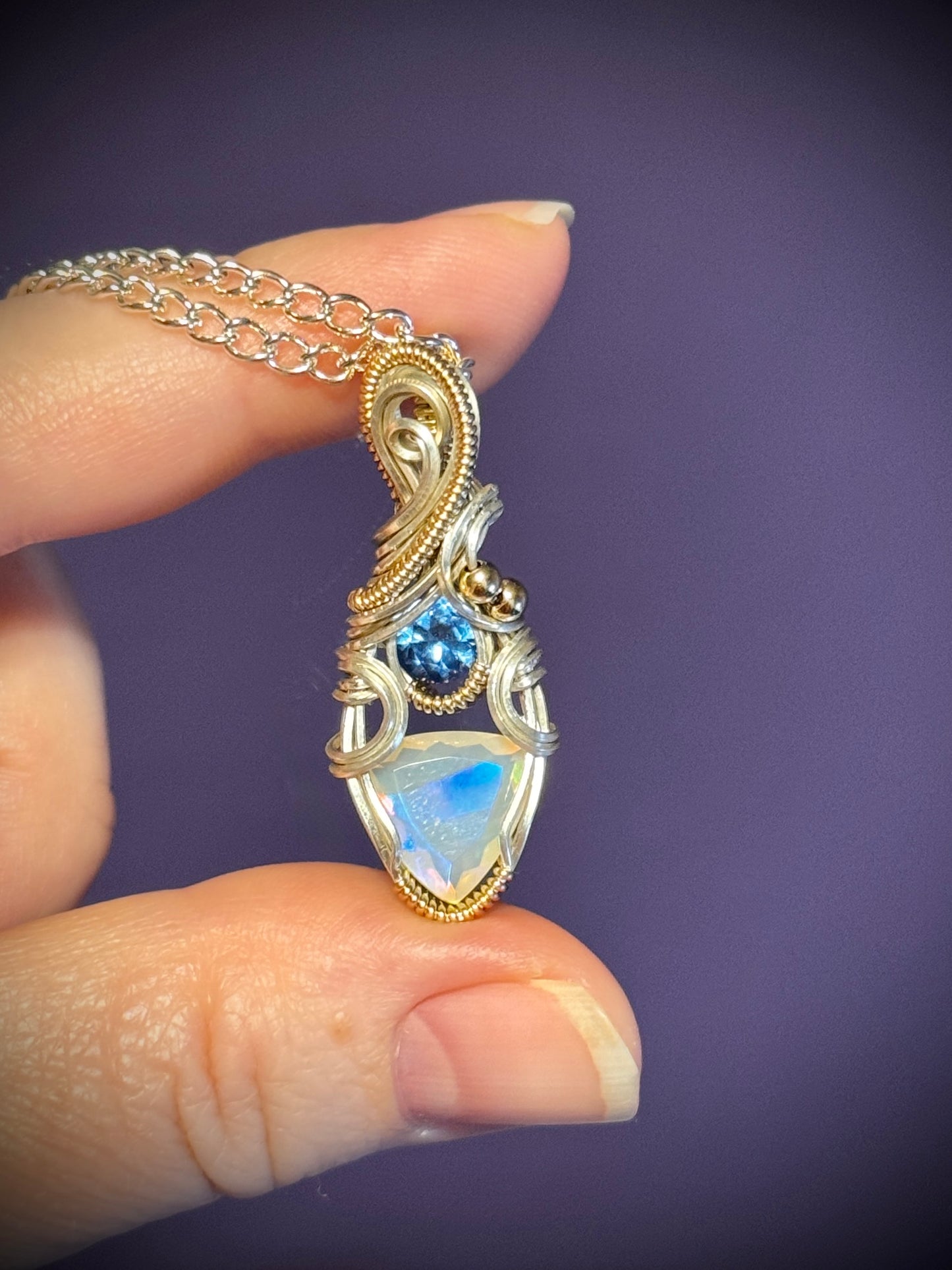 .Opal and Blue Topaz
