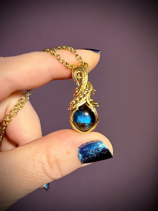 Labradorite mini 14k gold