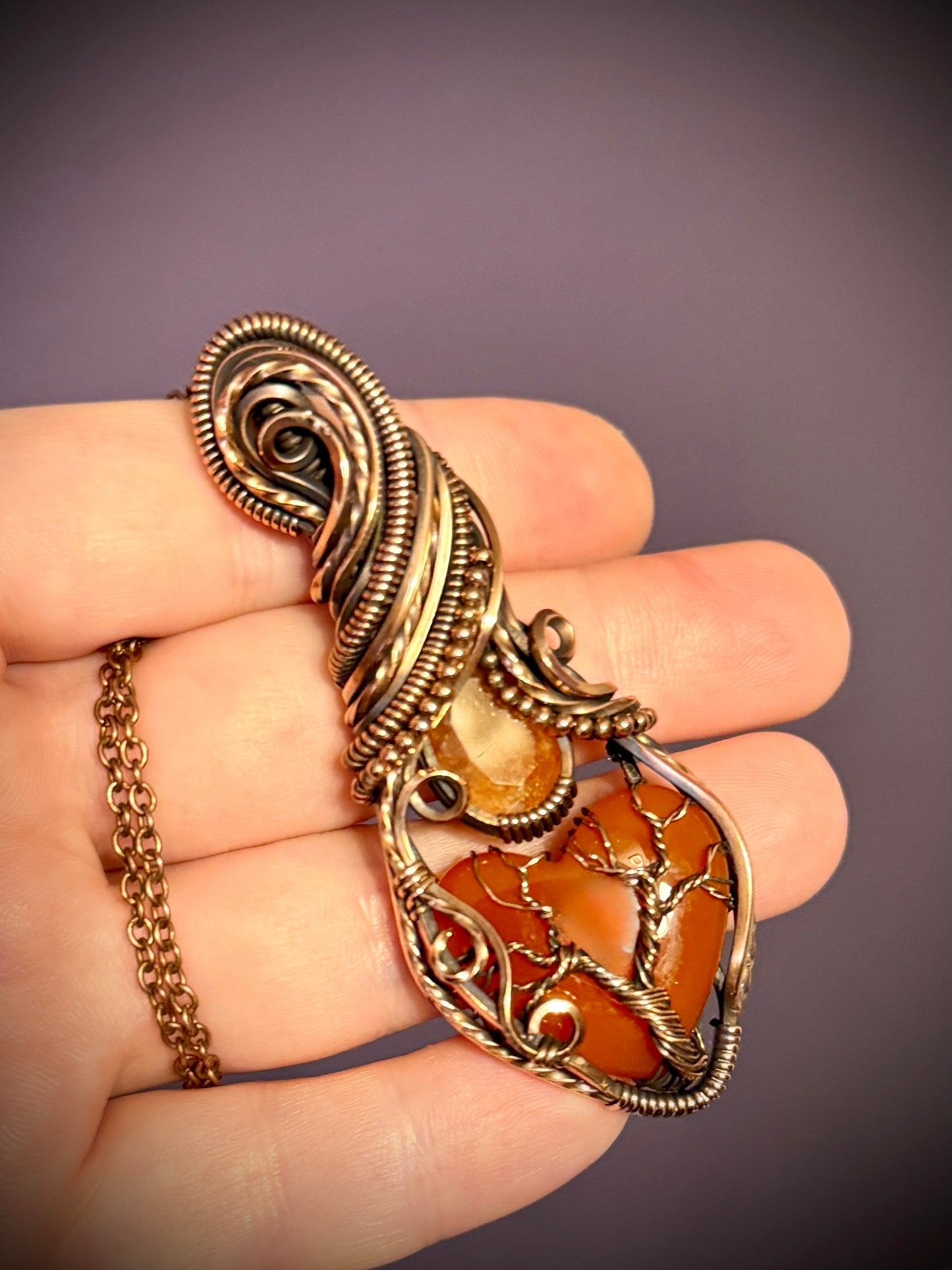 .Carnelian heart and Sunstone