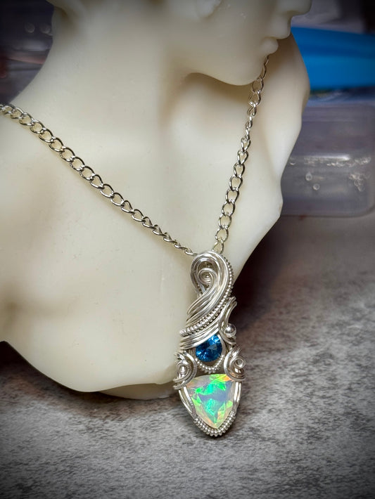 .Opal and Blue Topaz