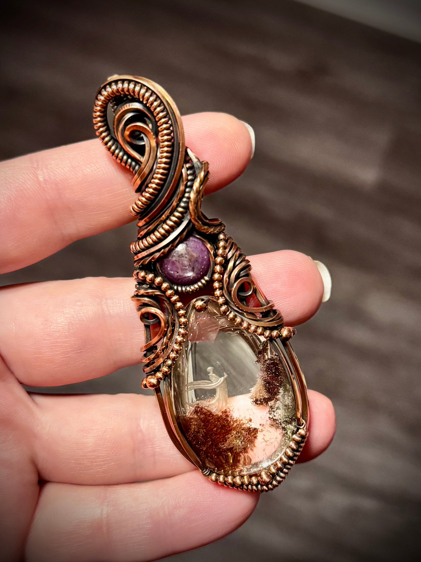 .Lodolite Quartz and Ruby