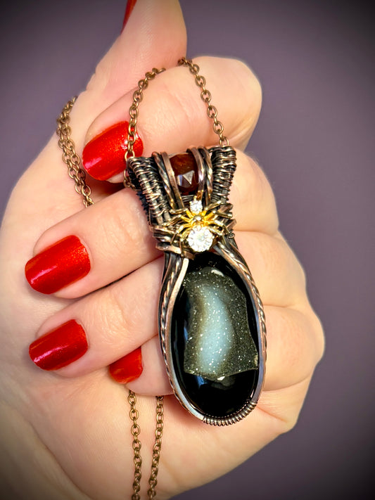 .Black Onyx druzy