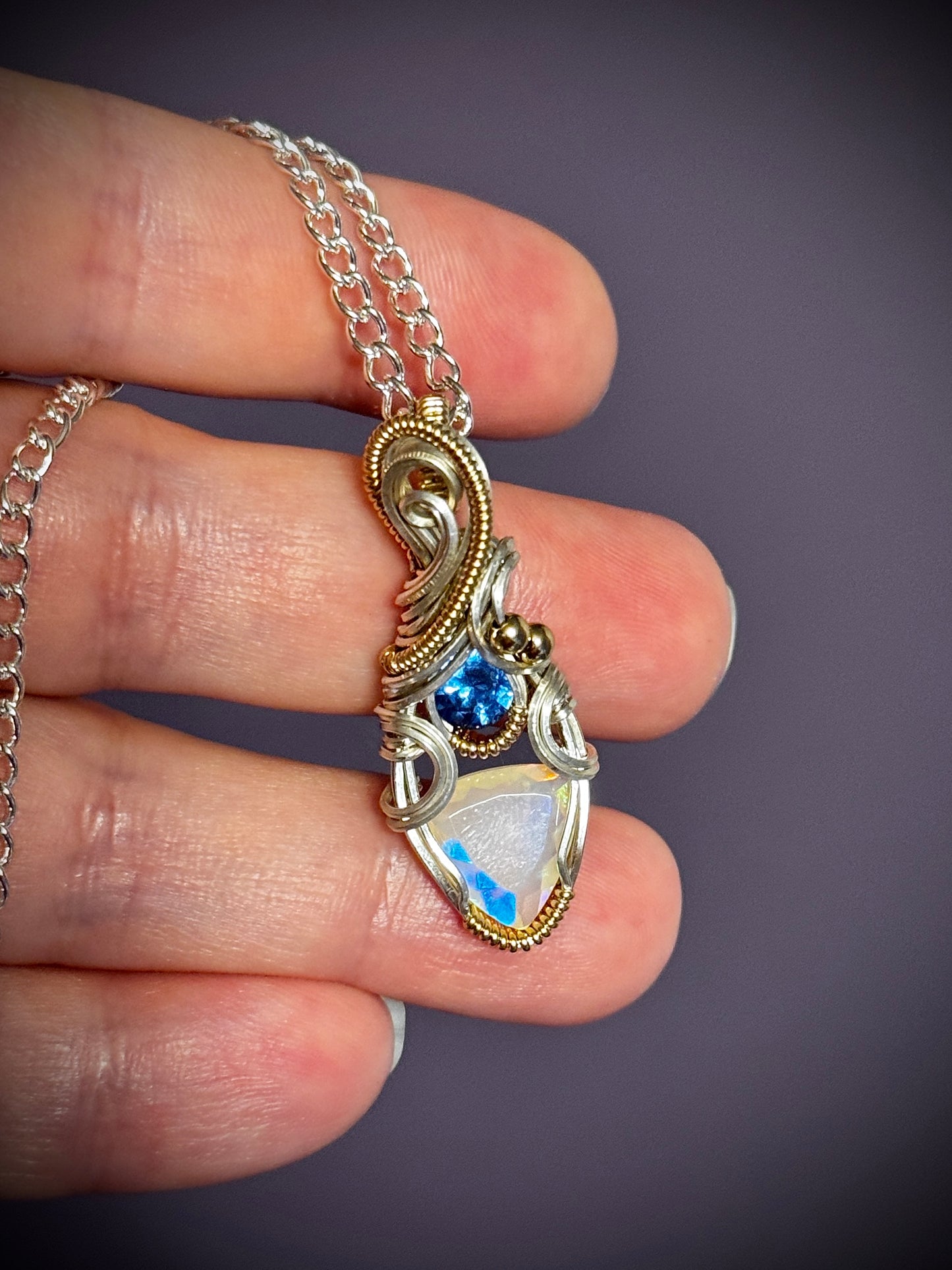 .Opal and Blue Topaz
