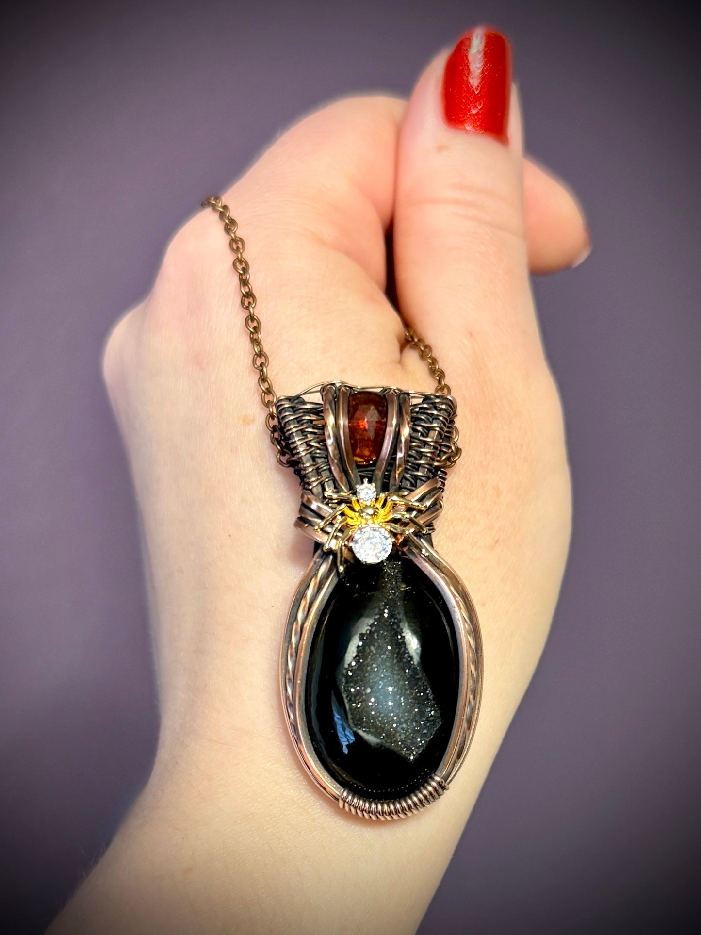 .Black Onyx druzy