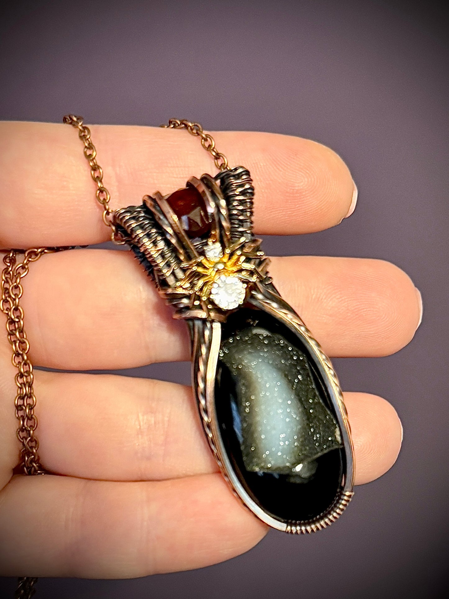 .Black Onyx druzy