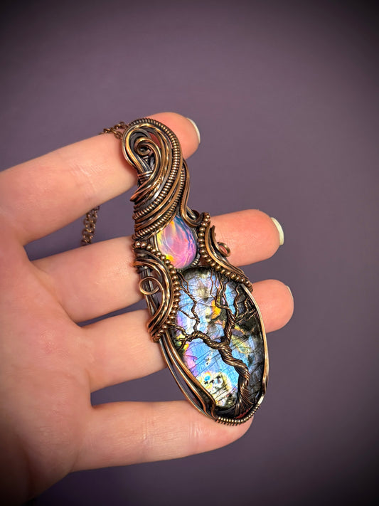 Labradorite and Aurora Opal