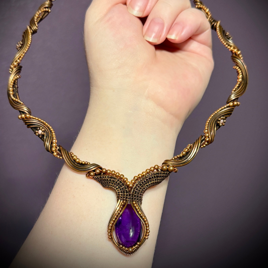 Amethyst collar necklace