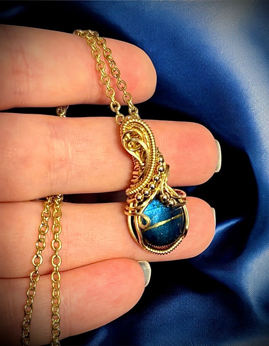 Labradorite mini 14k gold