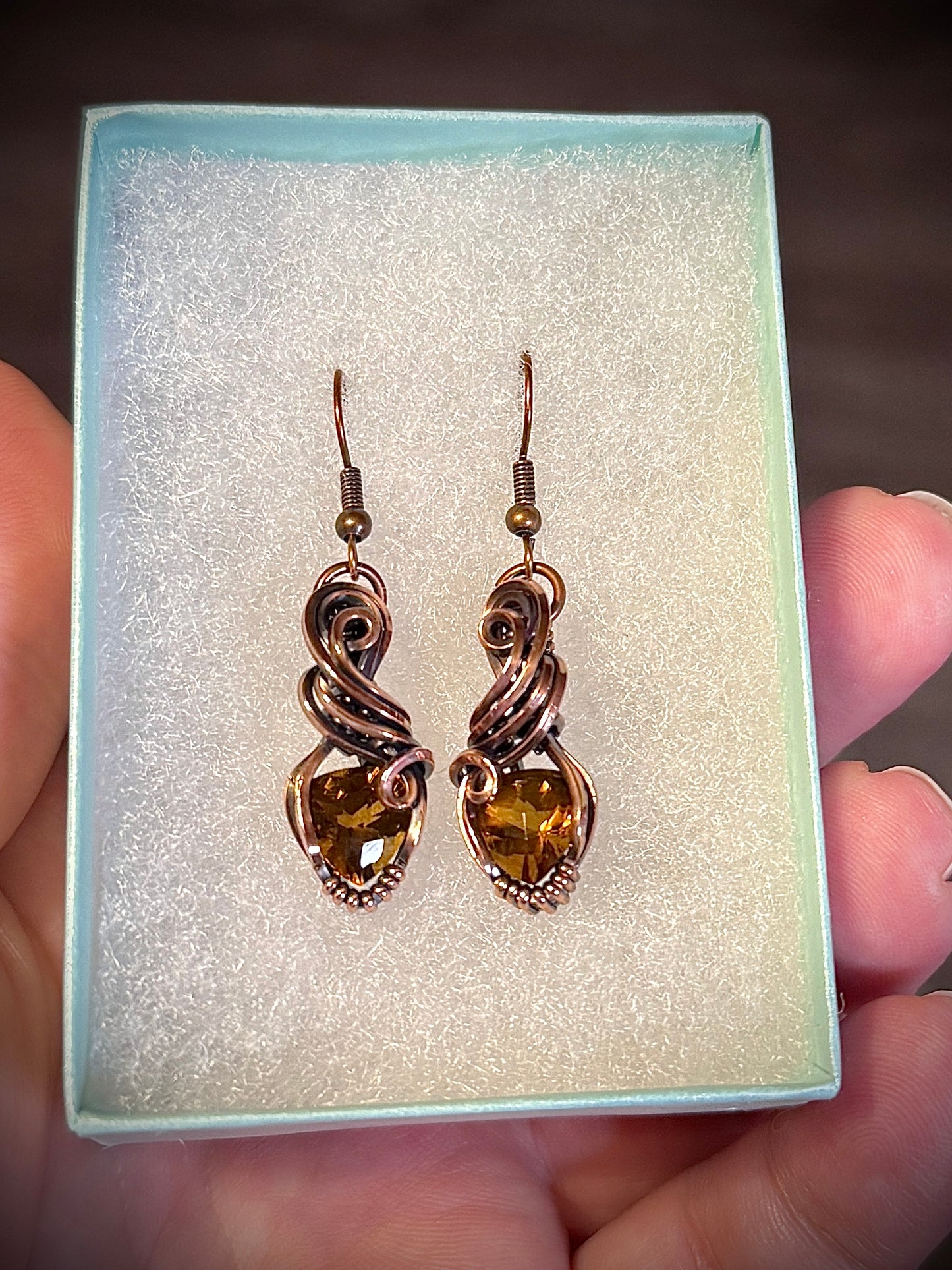 Whiskey Quartz earrings