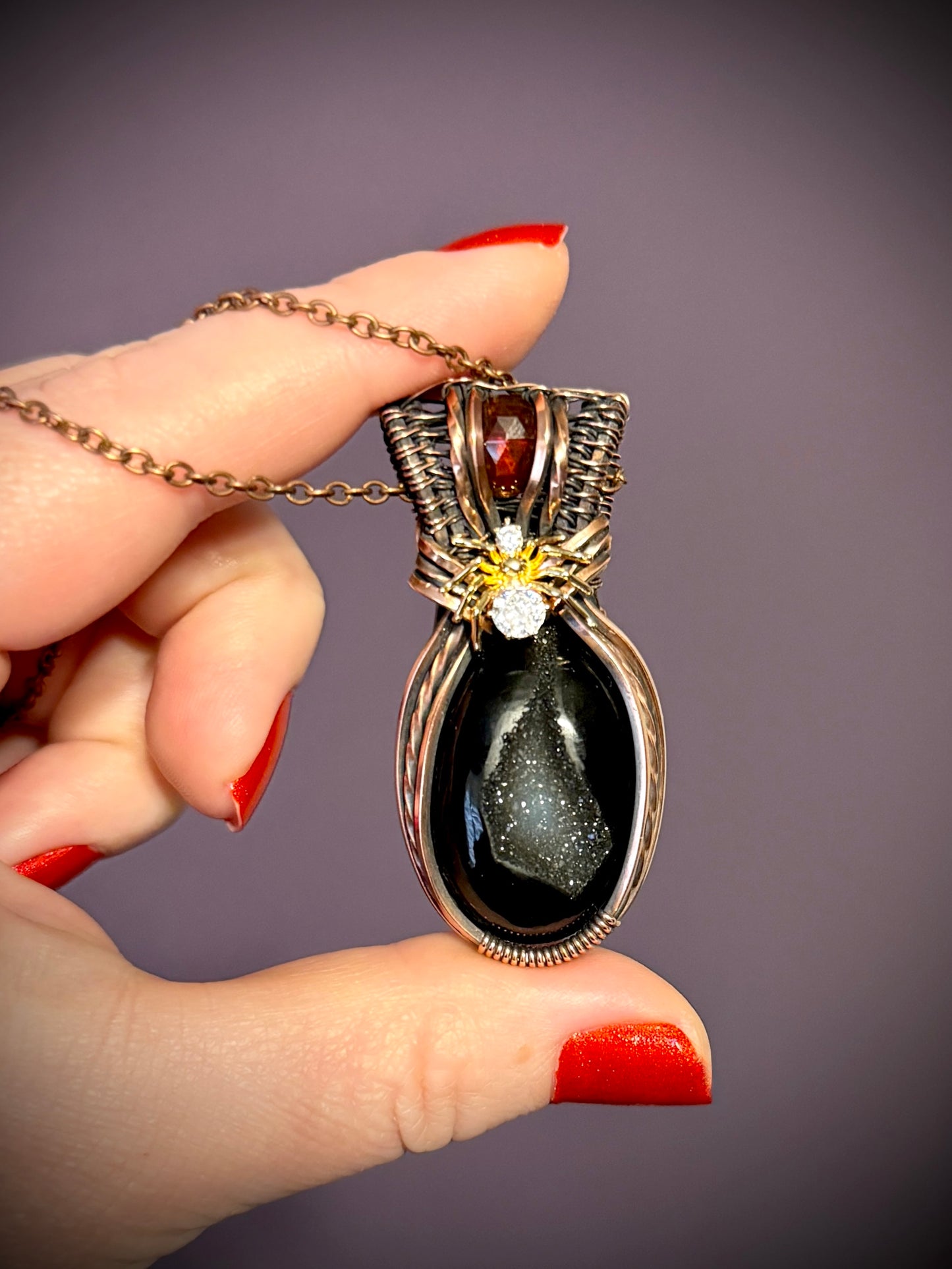 .Black Onyx druzy