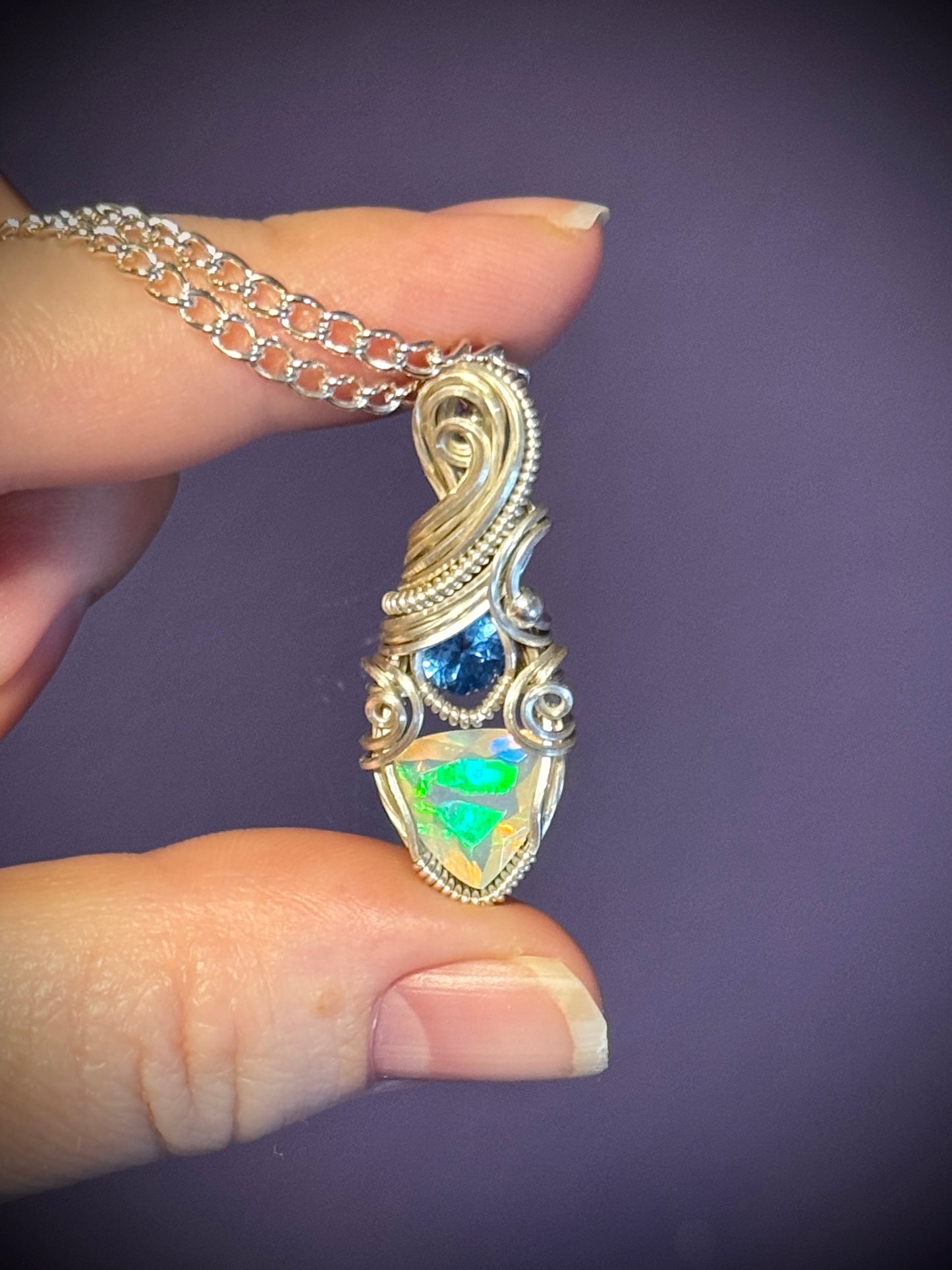 .Opal and Blue Topaz
