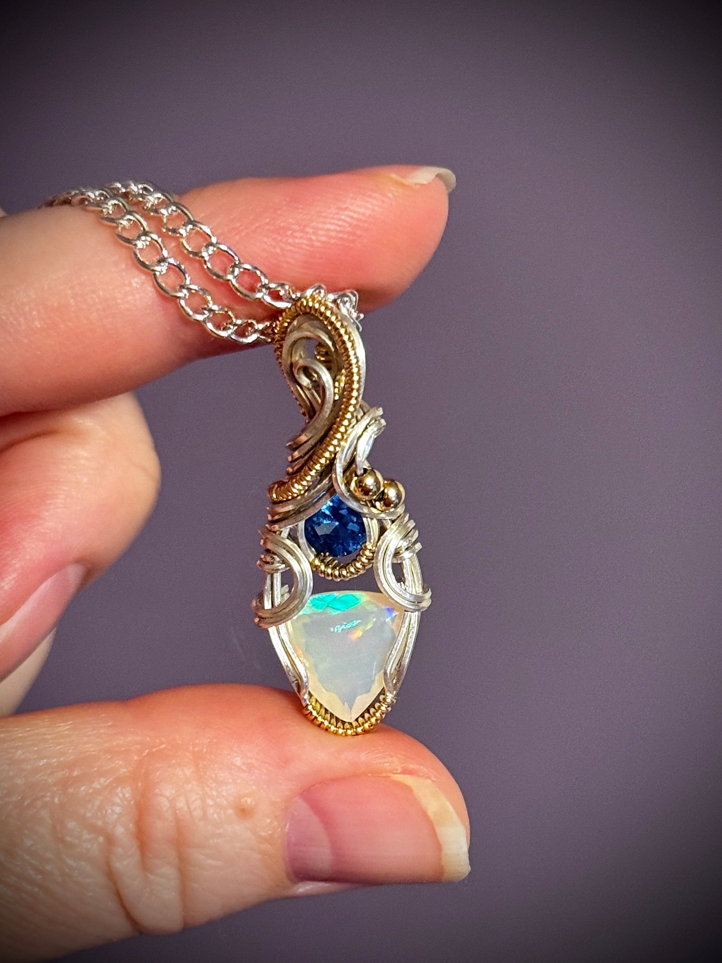 .Opal and Blue Topaz
