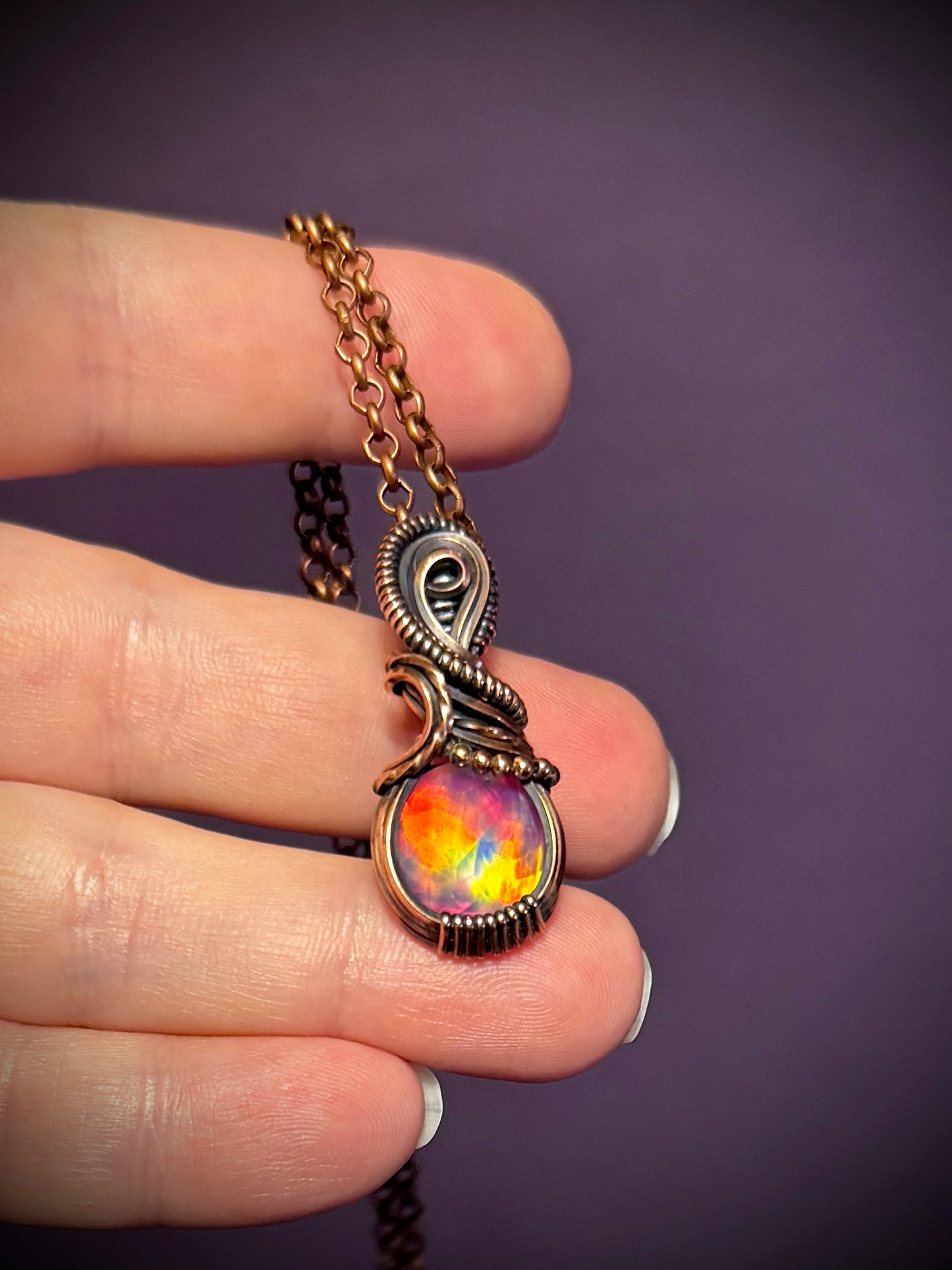 .Aurora Opal pendant