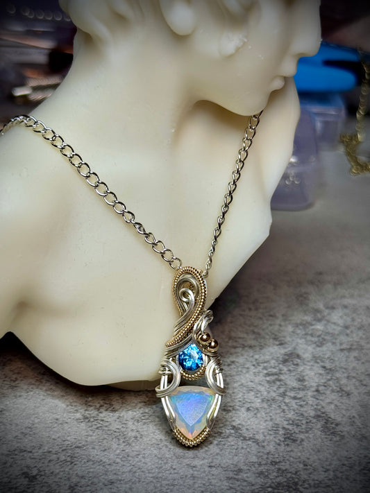 .Opal and Blue Topaz