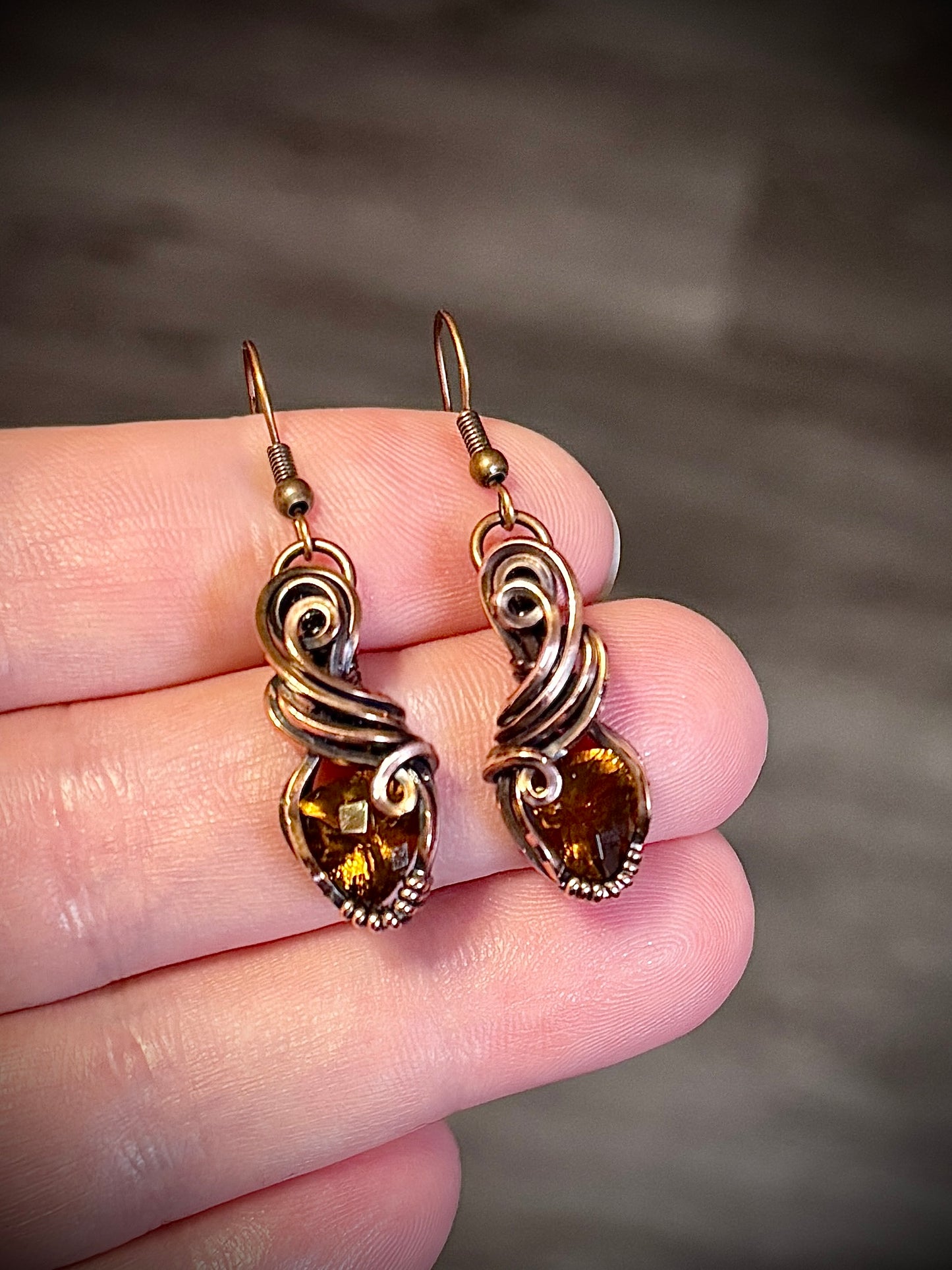Whiskey Quartz earrings