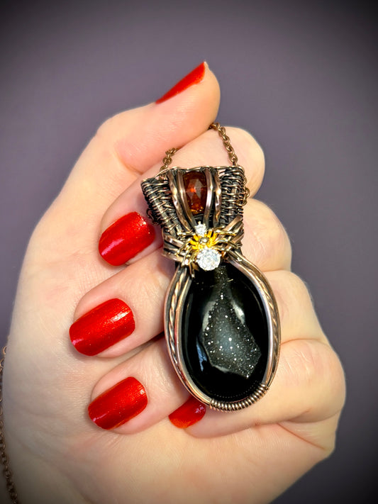 .Black Onyx druzy