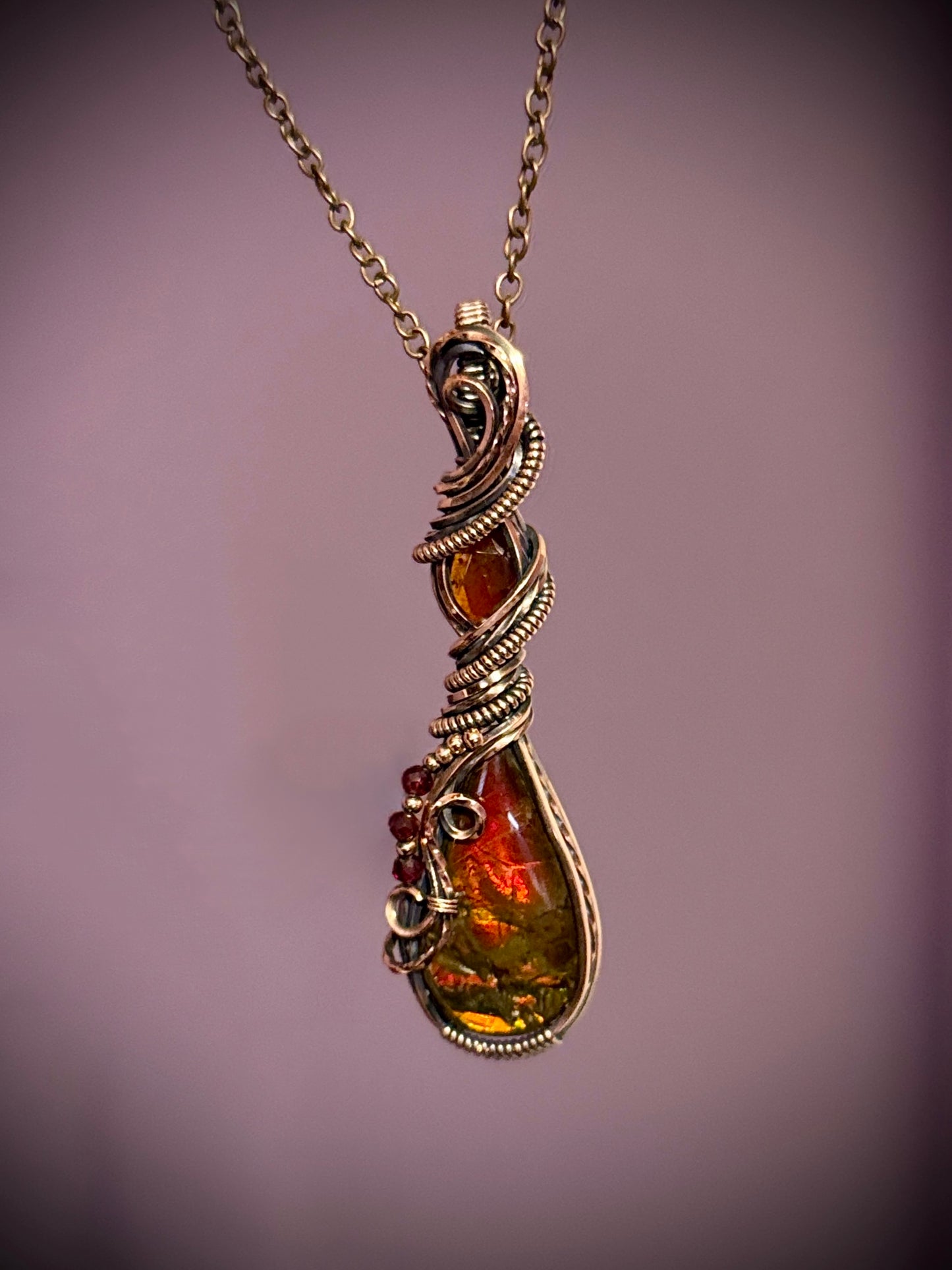 Ammolite and Garnet