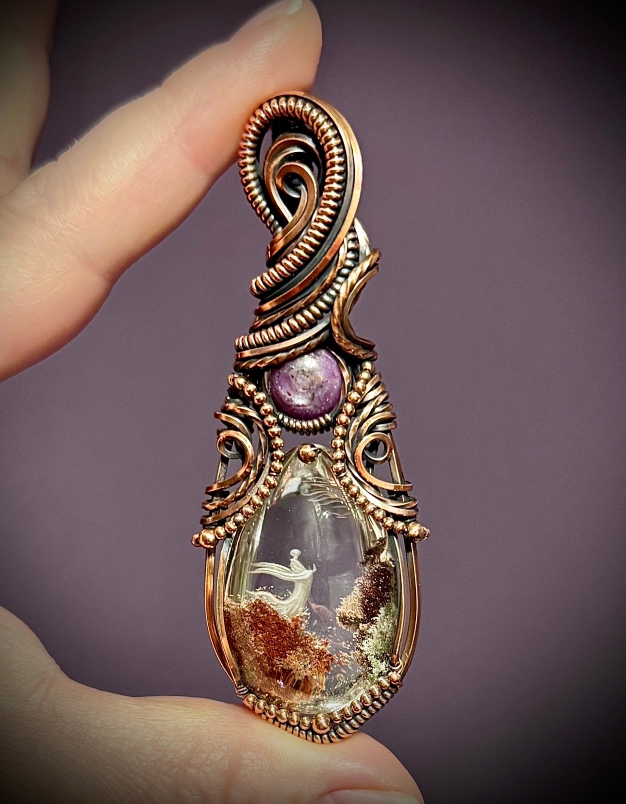 .Lodolite Quartz and Ruby