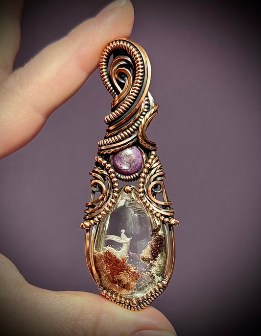 .Lodolite Quartz and Ruby